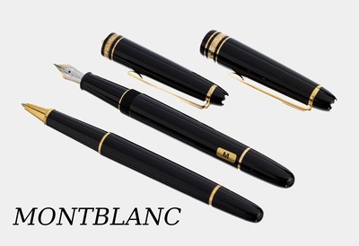 Konvolut 2 MONTBLANC Meisterstück Schreibgeräte, 1 x Füllfederhalter PIX, Feder GG/WG 585/000, Breite M, Orig.-Etui mit Ersatzpatrone, 1 x ...