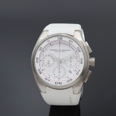 PORSCHE DESIGN Dashboard Armbandchronograph Referenz 6620.11, Automatik, Schweiz um 2015, beids. vergl. Titangeh. inkl. Kautschukband m. dopp. ...