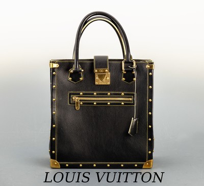 Louis Vuitton Handtasche, "Suhali Le Fabuleux", schwarzes Ziegenleder, goldfarb. Beschläge und Nietendekor, 2 Tragehenkel, Schlüssel und ...