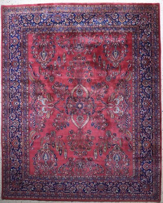 Sarogh Kork fein, Indien, Mitte 20.Jhd, Korkwolle auf Baumwolle, ca. 300 x 245 cm, gereinigt, EHZ: 1-2