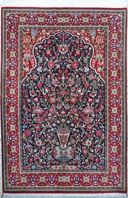 Ghom Kork fein, Persien, Mitte 20.Jhd, Korkwolle auf Baumwolle, ca. 209 x 142 cm, nahezu neuwertig