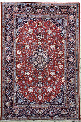 Keschan Kork fein, Persien, Mitte 20.Jhd, Korkwolle mit Seide, ca. 209 x 142 cm, nahezu neuwertig