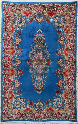 Kerman"Lawar"fein, Persien, Mitte 20.Jhd, Korkwolle auf Baumwolle, ca. 143 x 92 cm, gereinigt, EHZ: 1-2