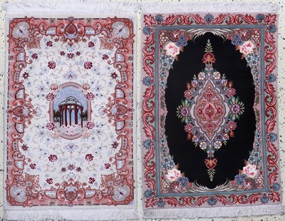 1 paar Täbriz fein(50 Raj), Persien, Ende 20.Jhd, Korkwolle mit Seide, ca. 90 x 63 cm, nahezu neuwertig