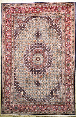 Mud fein, Persien, Ende 20.Jhd, Korkwolle mit Seide, ca. 295 x 194 cm, gereinigt, EHZ: 2(Mottenfraß)