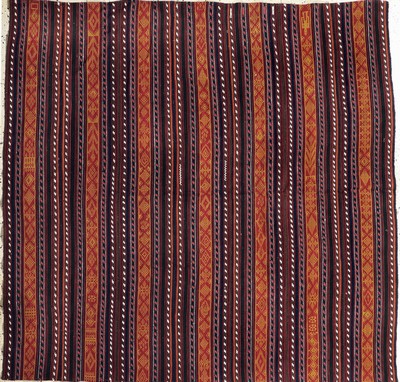 Nomaden-Decke"Djajim", Persien, Mitte 20.Jhd, Wolle auf Wolle, ca. 190 x 180 cm, EHZ: 1-2, (7 Bahnig)