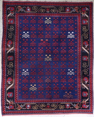 Kopie eines"Chintamani-Kazak", Kaukasus, Mitte 20.Jhd, Wolle auf Wolle, ca. 205 x 165 cm, EHZ: 2(oxidiertes Schwarz)