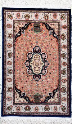 Hereke Seide signert, Türkei, Ende 20.Jhd, reine Naturseide, ca. 70 x 46 cm, nahezu neuwertig