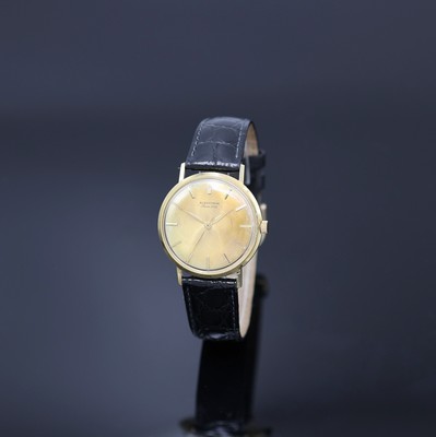 BLANCPAIN Armbanduhr in GG 750/000, Schweiz um 1970, Automatik, Monocoque-Geh., goldfarb. Zifferbl. m. aufges. gold. Std.-Ind. fl., gold. Zeiger, ...
