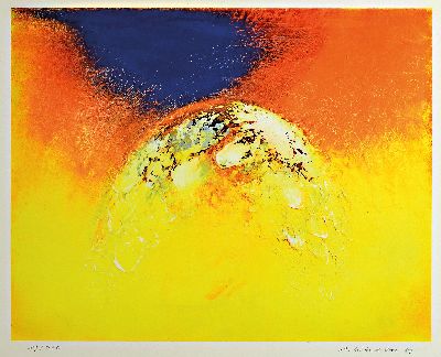 Artur Lutz de Bré, 1908 Stuttgart-2001 Freiberg am Neckar, 2 Arbeiten: Kosmische Lichtkompositionen, 1x Öl/Hartfaser, sign. und dat. 98, ca. ...