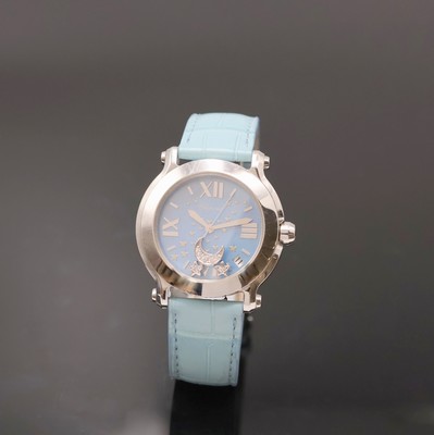 CHOPARD Happy Sport auf 500 Stück limitierte Damenarmbanduhr in Stahl Referenz 8475, Schweiz um 2010, quarz, Boden 8-fach verschr., Schmuckkrone m. ...