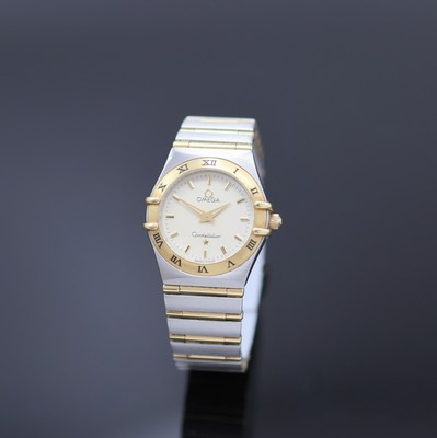 OMEGA Constellation Damenarmbanduhr Referenz 795.1202, Schweiz um 1995, quarz, Edelstahl/Gold kombiniert inkl. Gliederband m. Faltschl., Boden m. ...