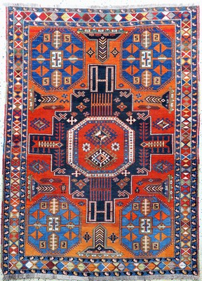 "Tachte"Schirwan antik fein, Kaukasus, 19.Jhd, Wolle auf Wolle, ca. 190 x 140 cm, EHZ: 2-3