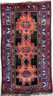 "Leshgi"Kazak antik, Kaukasus, 19.Jhd, Wolle auf Wolle, ca. 239 x 134 cm, EHZ: 2, (restauriert)