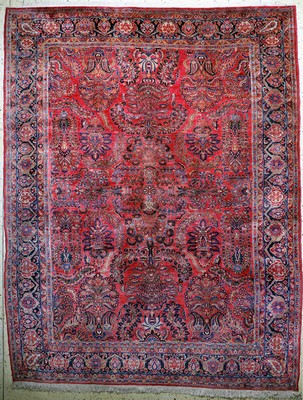 Us Re-Import Sarogh antik, Persien, um 1900, Wolle auf Baumwolle, ca. 352 x 275 cm, EHZ: 2