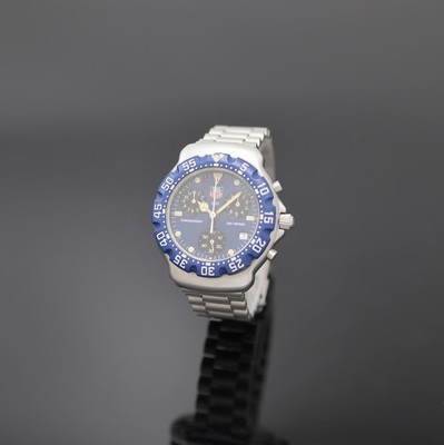 TAG HEUER Formula 1 Herrenchronograph in Stahl Referenz 570.513T, Schweiz um 1995, quarz, Boden u. Krone verschr., orig. Gliederband m. Faltschl., ...