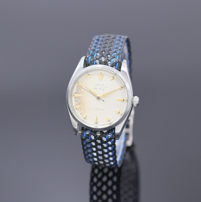 ROLEX Oyster Perpetual Air-King Armbanduhr in Stahl Referenz 5500, Schweiz lt. Hallmark 4. Quartal 1958, Automatik, Boden u. Krone verschr., silb. ...