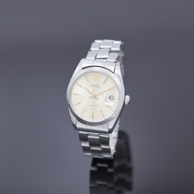 ROLEX Oyster Date Precision Armbanduhr Referenz 6694, Schweiz um 1965, Handaufzug, Boden u. Krone verschr., orig. Stahlband Ref. 7205, Anstoß-Nr. 09 ...