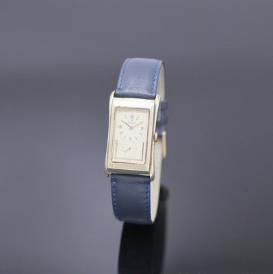 ROLEX Prince Armbanduhr Referenz 1490, Schweiz um 1935, Handaufzug, rechteckiges, teilw. verg. Stahlgeh., Boden aufgedr., silb. Zifferbl. ...