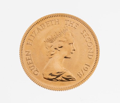 Goldmünze, 1000 Hongkong Dollar, 1978, Queen Elizabeth II., Jahr des Pferdes
