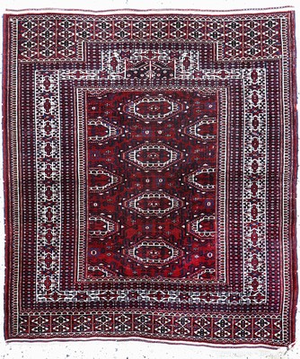 Yomud"Gebetsteppich"antik, Turkmenistan, 19.Jhd, Wolle auf Wolle, ca. 120 x 105 cm, EHZ: 2