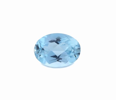Loser Aquamarin, ca. 0.92 ct, ovalfacett.