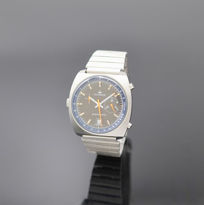 DUGENA Chronomatic Herrenchronograph in Stahl Kaliber 15, Schweiz um 1975, Automatik, kissenförm. Geh., verschr. Glasboden später, am passenden ...