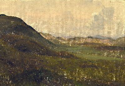 Carl Spitzweg, 1808-1885 München, Landschaftsstudie, Öl/Lwd, um 1855, rückseitig Nachlaßstempel (Lugt 2307), ca. 21x31cm, R. ca. 37x46cm