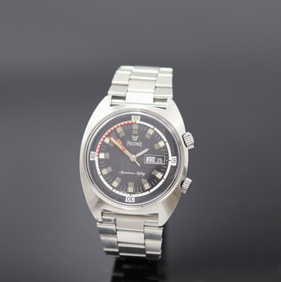 PRECIMAX Aquamax Taucherarmbanduhr in Stahl,Schweiz um 1970, Automatik, verschr. Super- Kompressor Geh., Boden m. Tauchersymbol verschr., schwarze ...
