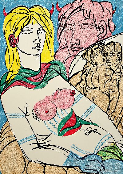 Antonio "Tono" Zancanaro, 1906-1985, Titel: Selinuntea, Farblithografie auf Büttenpapier, ca. 70x49,5 cm