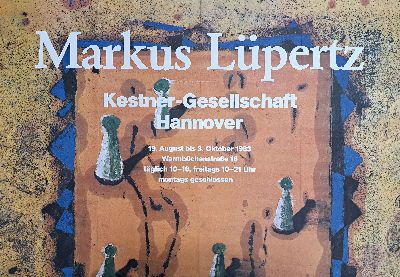 Markus Lüpertz, geb. 1941, großes Plakat, Farboffset, Originalentwurf mit den üblichen Werksausgabe-Faltungen, herausgegeben anlässlich der ...