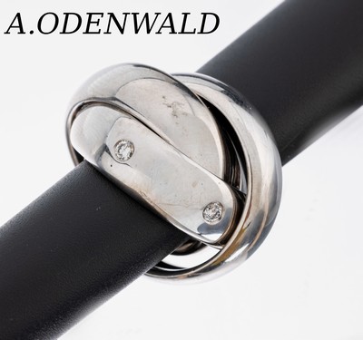 18 kt Gold ODENWALD Brillant-Ring, WG 750/000, 6 Brillanten zus. ca. 0.39 ct (grav.)Weiß/si, RW 56, ca. 39.3 g