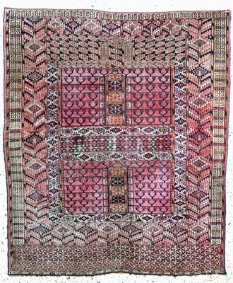 Tekke"Engsi"antik, Turkmenistan, um 1900, Wolle auf Wolle, ca. 145 x 125 cm, EHZ: 3, (restauriert)