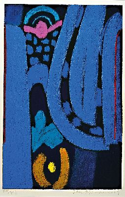 Max Ackermann, 1887 Berlin-1975 Bad Liebenzell, Energie II, Farbserigraphie, rechts unten sign. und dat. 1973, num. 142/150, ca. 56x37cm, PP, u.Gl., ...