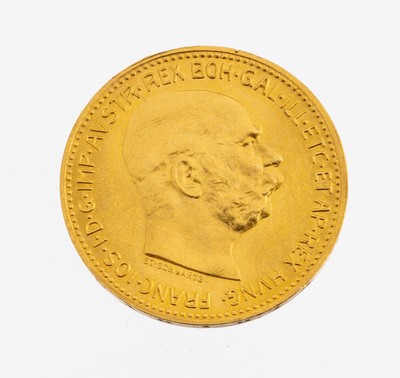 Goldmünze, 20 Kronen, Franz Josef, Österreich, offizielle Nachprägung, 1915