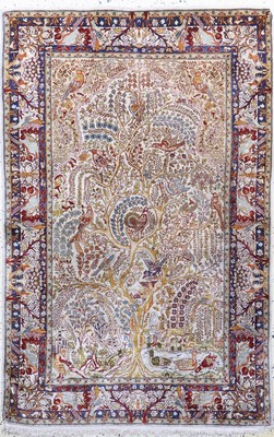 Keschan Seide fein, Ägypten, Anfang 20.Jhd,reine Naturseide, ca. 157 x 102 cm, EHZ: 2