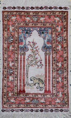Seiden Kayseri, Türkei, Mitte 20.Jhd, reineNaturseide, ca. 63 x 41 cm, EHZ: 1-2