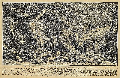Johannes Elias Ridinger, zwei Kupferstiche, Der Hirsch wird, von denen Parforce Hunden angefallen..., und Das Curreé, beide unter Glas, Rahmen, PP., ...