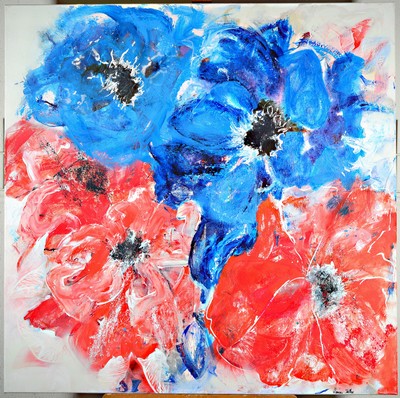 Marion Keller, geb. 1993 Eschwege, New /Start, Acryl/Lwd, sign., verso sign., ca. 100x100 cm