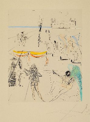 Salvador Dali, 1904-1989, Kaltnadelradierung aus der Serie Hippies, 1969/70, St-Jacques-de Compostelle (Santiago de Compostella), 39.4 x 31.5 cm, ...