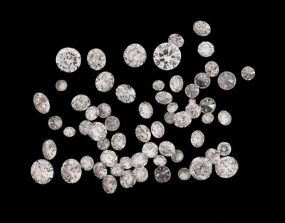 Lot lose Brillanten zus. ca. 7.56 ct Weiß-get.Weiß/vs-p