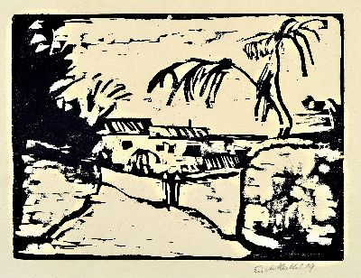 Erich Heckel, 1883-1970, Holzschnitt, rechts unten sign. und dat. 09, ca. 29x39cm, PP, u.Gl., R. ca. 57x67cm
