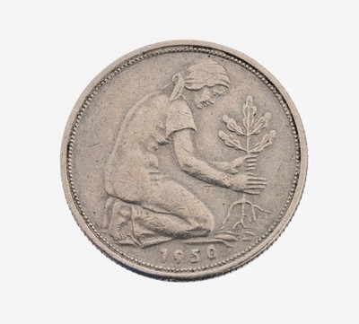 50 Pfenning 1950, Bank Deutscher Länder, Prägemarke G