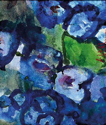 Klaus Fussmann,geb. 1938, Aquarell, Blumenstillleben, dat. 7.7.86, und handsigniert in Rot, ca. 29.3 x 41 cm