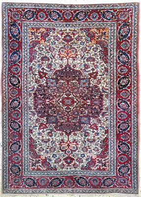 Esfahan"Ahmad"antik fein, Persien, um 1900,Wolle auf Baumwolle, ca. 195 x 145 cm, EHZ: 2