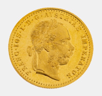 Goldmünze, 1 Dukat, Österreich-Ungarn 1915,Franz Joseph I., offizielle Nachprägung