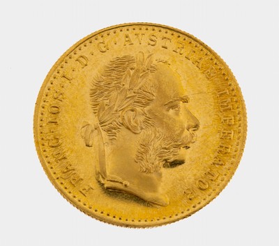 Goldmünze, 1 Dukat, Österreich-Ungarn 1915, Franz Joseph I., offizielle Nachprägung