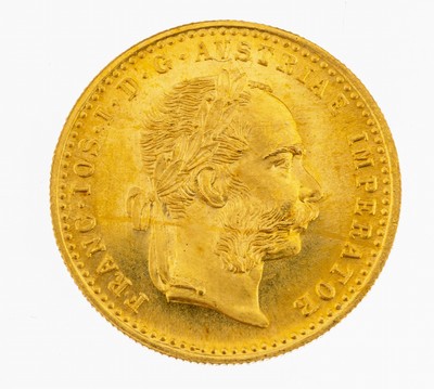 Goldmünze, 1 Dukat, Österreich-Ungarn 1915, Franz Joseph I., offizielle Nachprägung