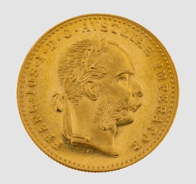 Goldmünze, 1 Dukat, Österreich-Ungarn 1915, Franz Joseph I., offizielle Nachprägung