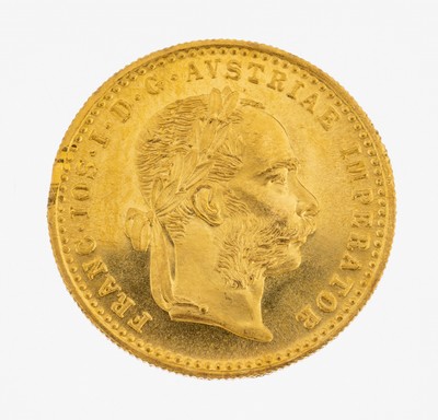 Goldmünze, 1 Dukat, Österreich-Ungarn 1915, Franz Joseph I., offizielle Nachprägung